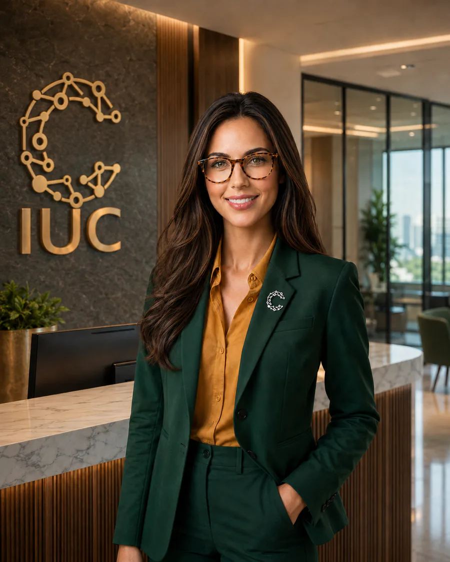Representação ilustrativa criada com IA de Isadora, atendimento comercial IUC